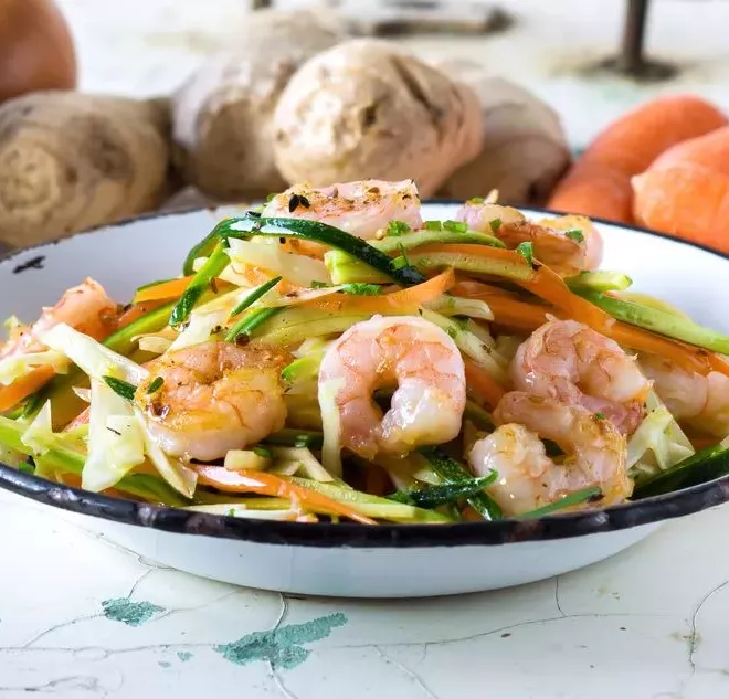 Sauté aux crevettes et légumes express