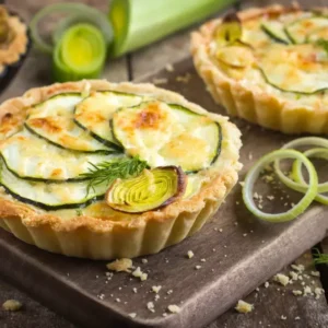 Quiche allégée au fromage de chèvre et courgettes